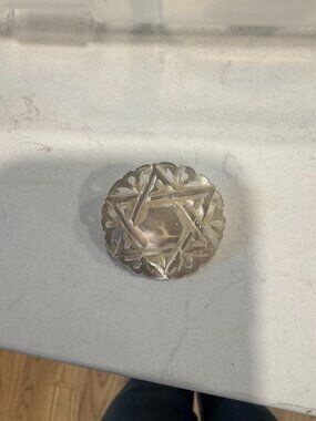 Mid Century Star of David- Mother of Pearl Pin
